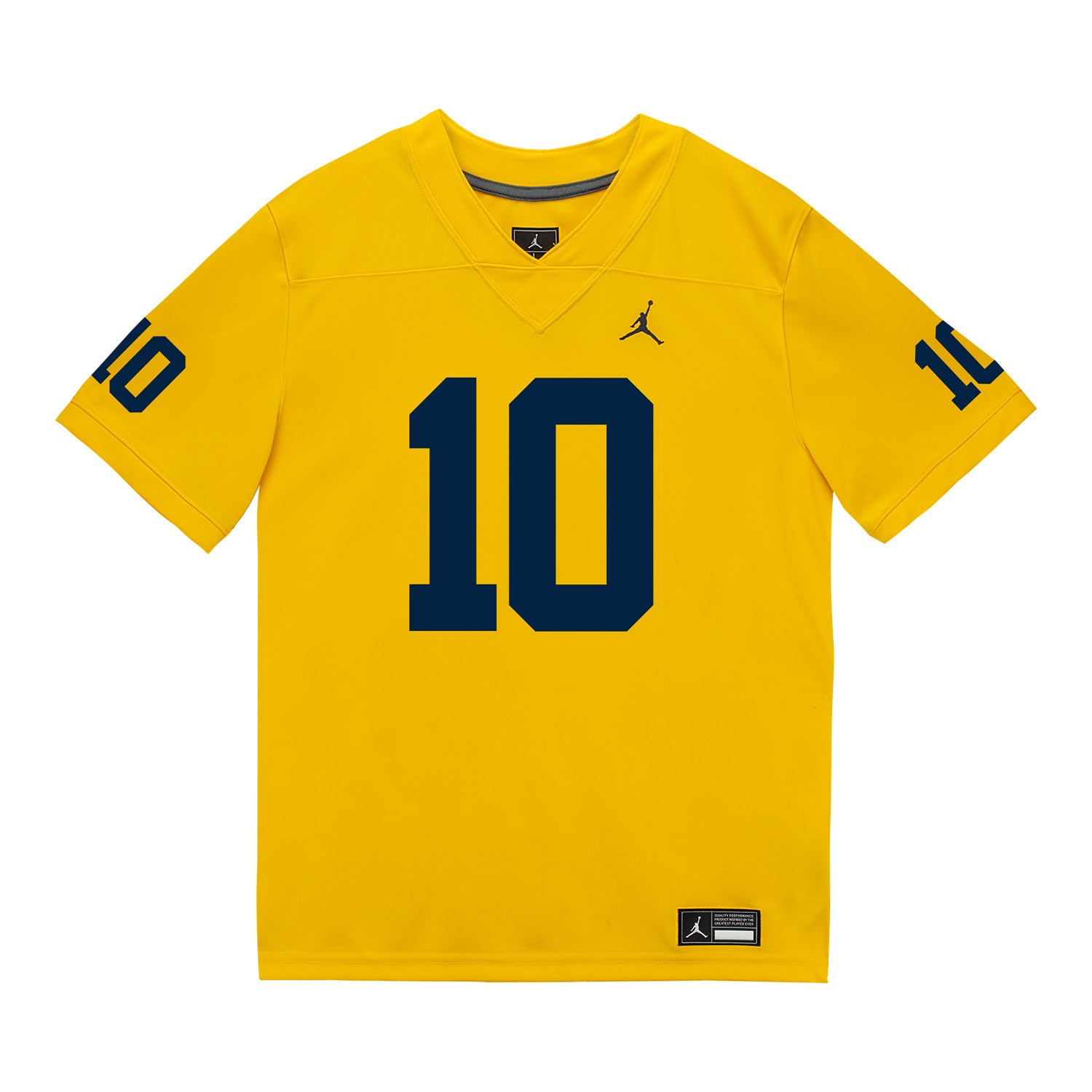 Michigan Wolverines #10 Zeke Berry Student Athlete Maize Football Jersey - Front View