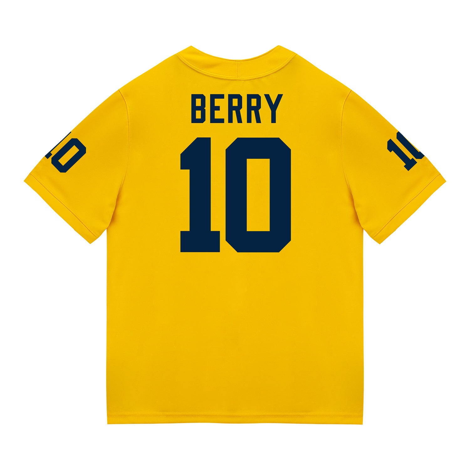 Michigan Wolverines #10 Zeke Berry Student Athlete Maize Football Jersey - Back View
