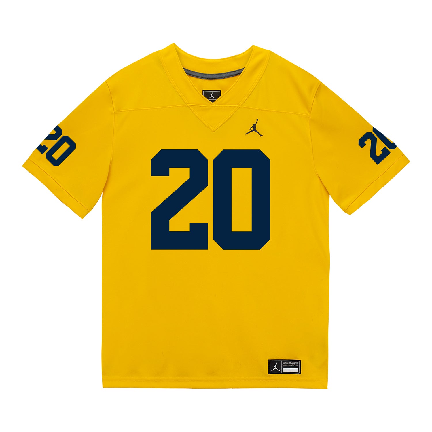 Michigan Wolverines #20 Jyaire Hill Student Athlete Maize Football Jersey - Front View
