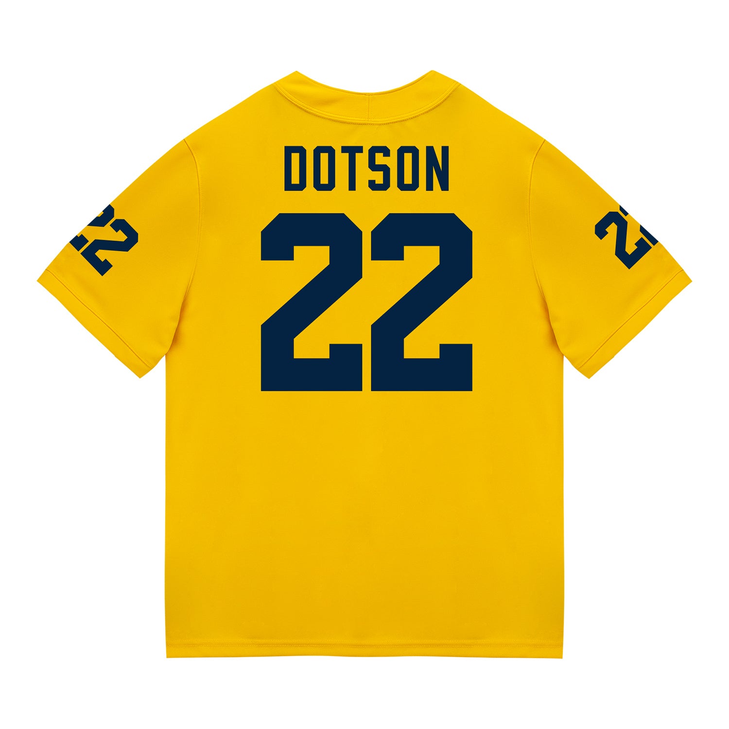 Michigan Wolverines #22 Elijah Dotson Student Athlete Maize Football Jersey - Back View