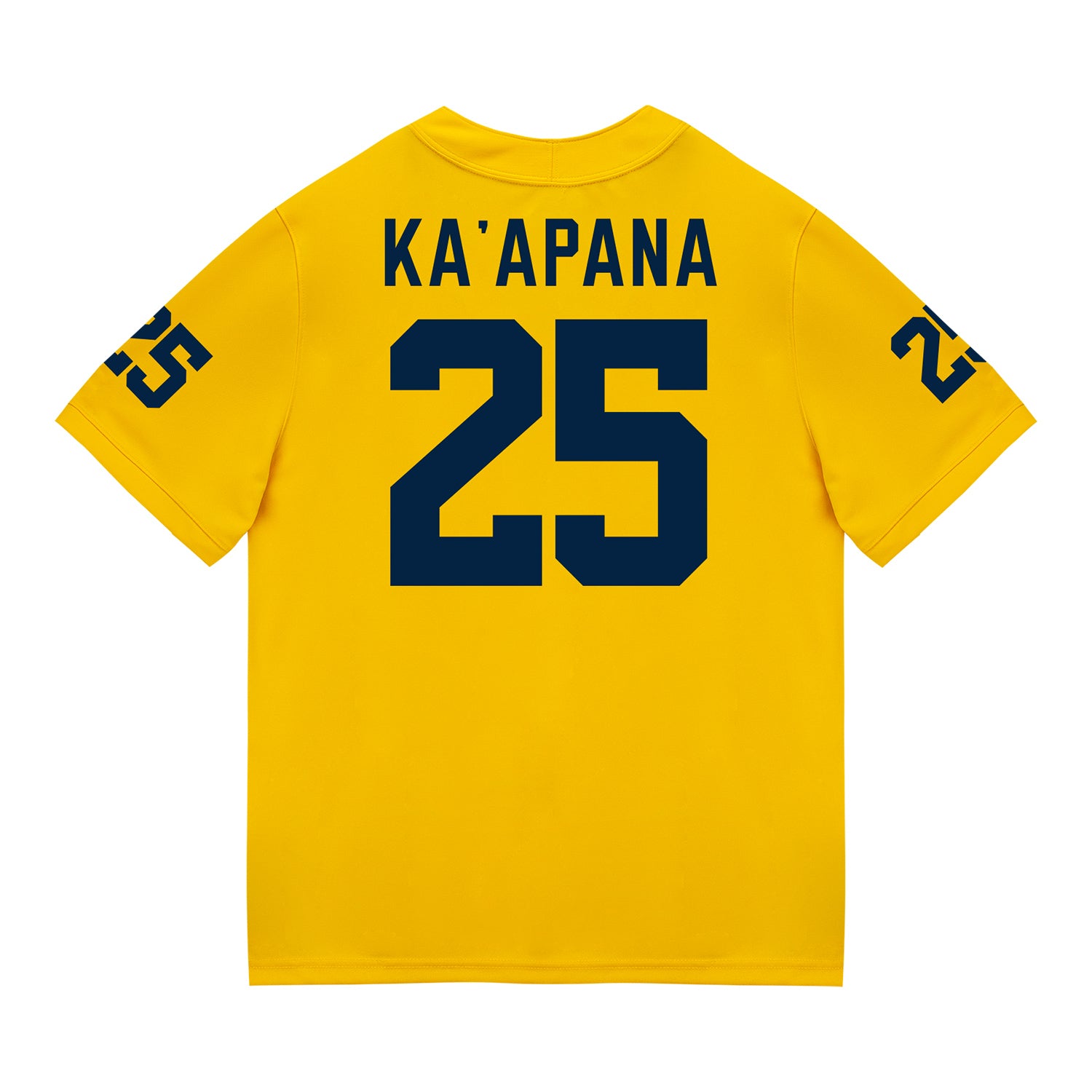 Michigan Wolverines #25 Micah Ka'apana Student Athlete Maize Football Jersey - Back View