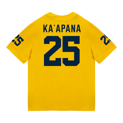 Michigan Wolverines #25 Micah Ka'apana Student Athlete Maize Football Jersey - Back View