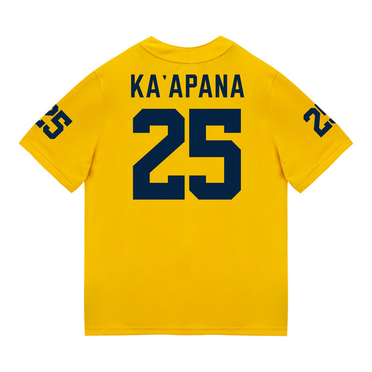 Michigan Wolverines #25 Micah Ka'apana Student Athlete Maize Football Jersey - Back View