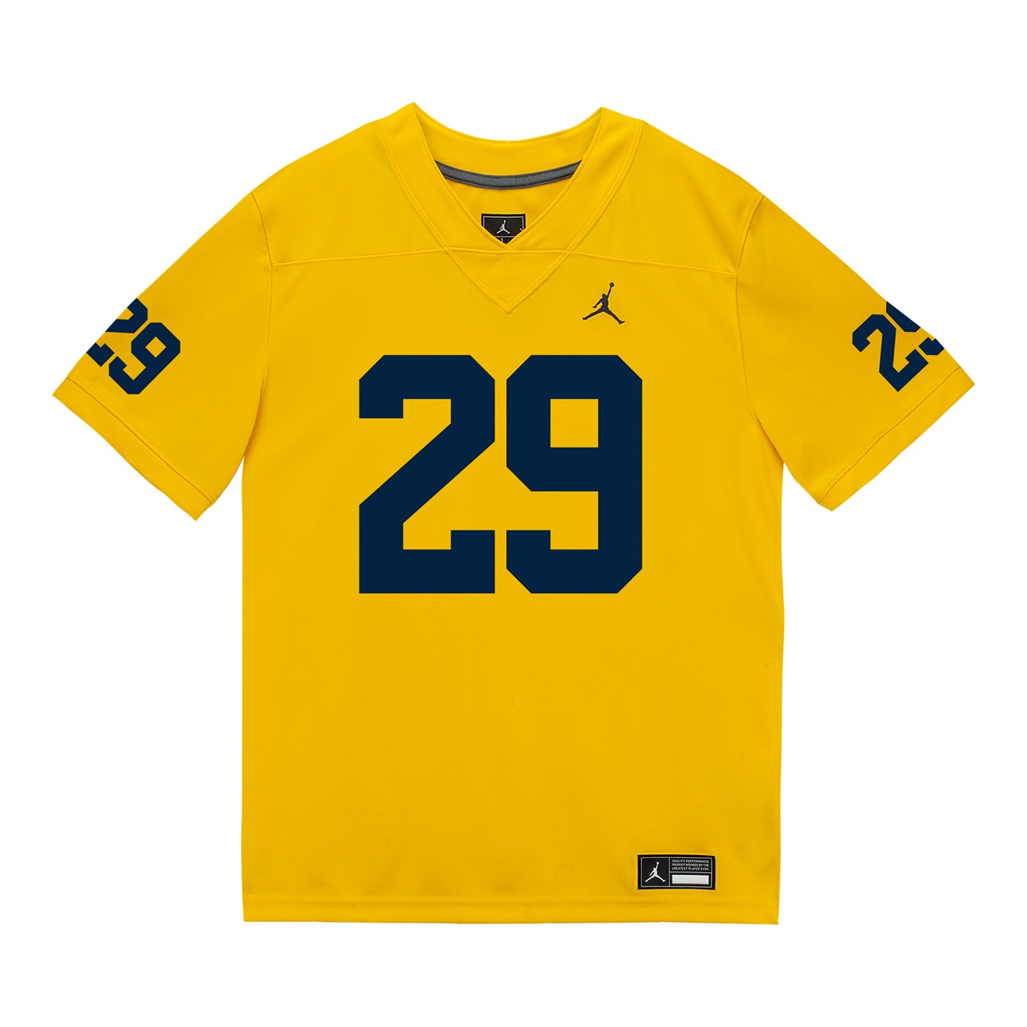 Michigan Wolverines #29 Chase Taylor Student Athlete Maize Football Jersey - Front View