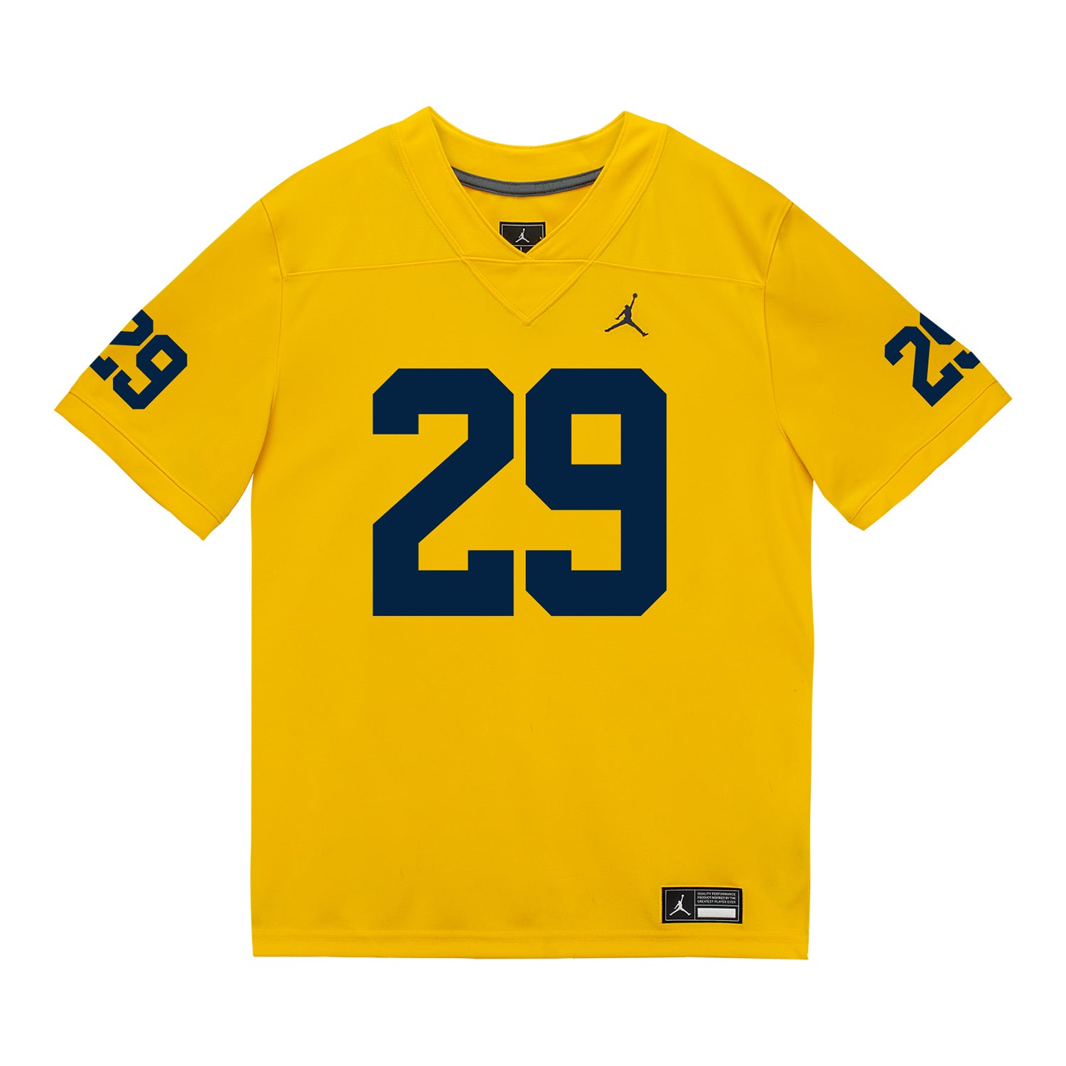 Michigan Wolverines #29 Chase Taylor Student Athlete Maize Football Jersey - Front View