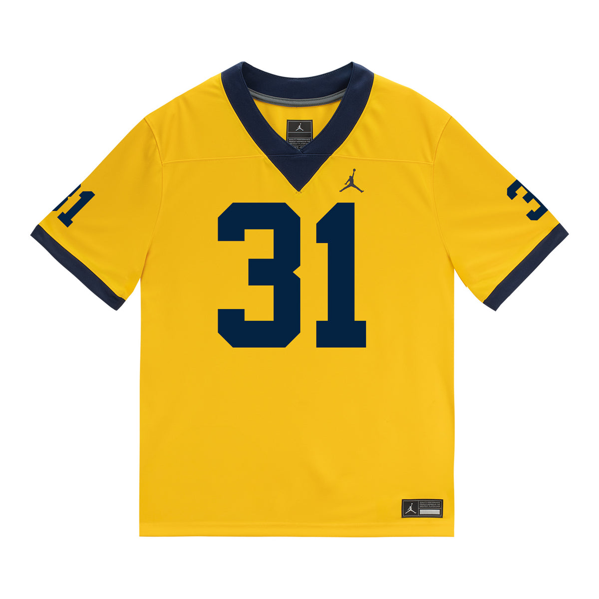 Michigan Wolverines #31 Nico Andrighetto Student Athlete Maize Football Jersey - Front View