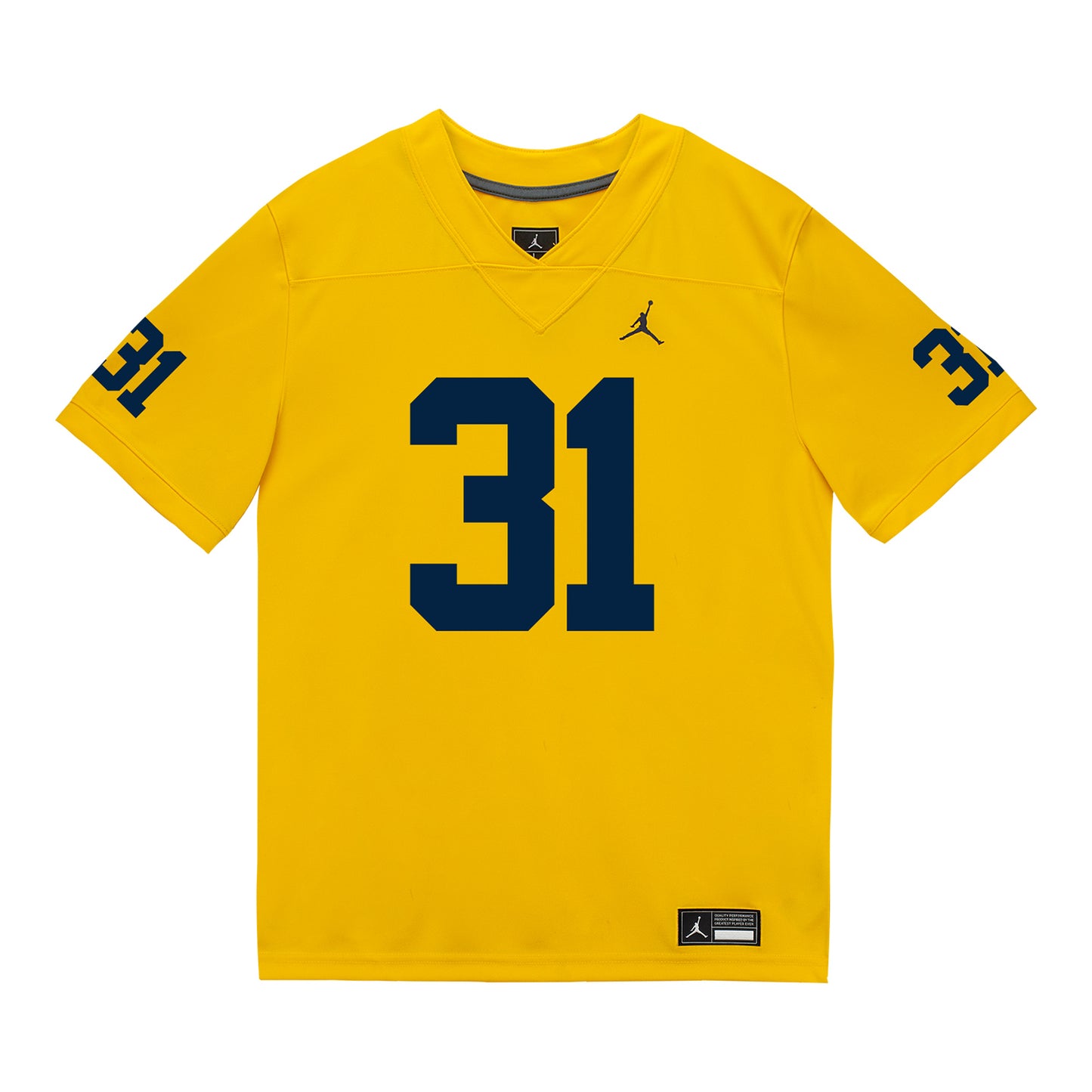 Michigan Wolverines #31 Nico Andrighetto Student Athlete Maize Football Jersey -  Front View