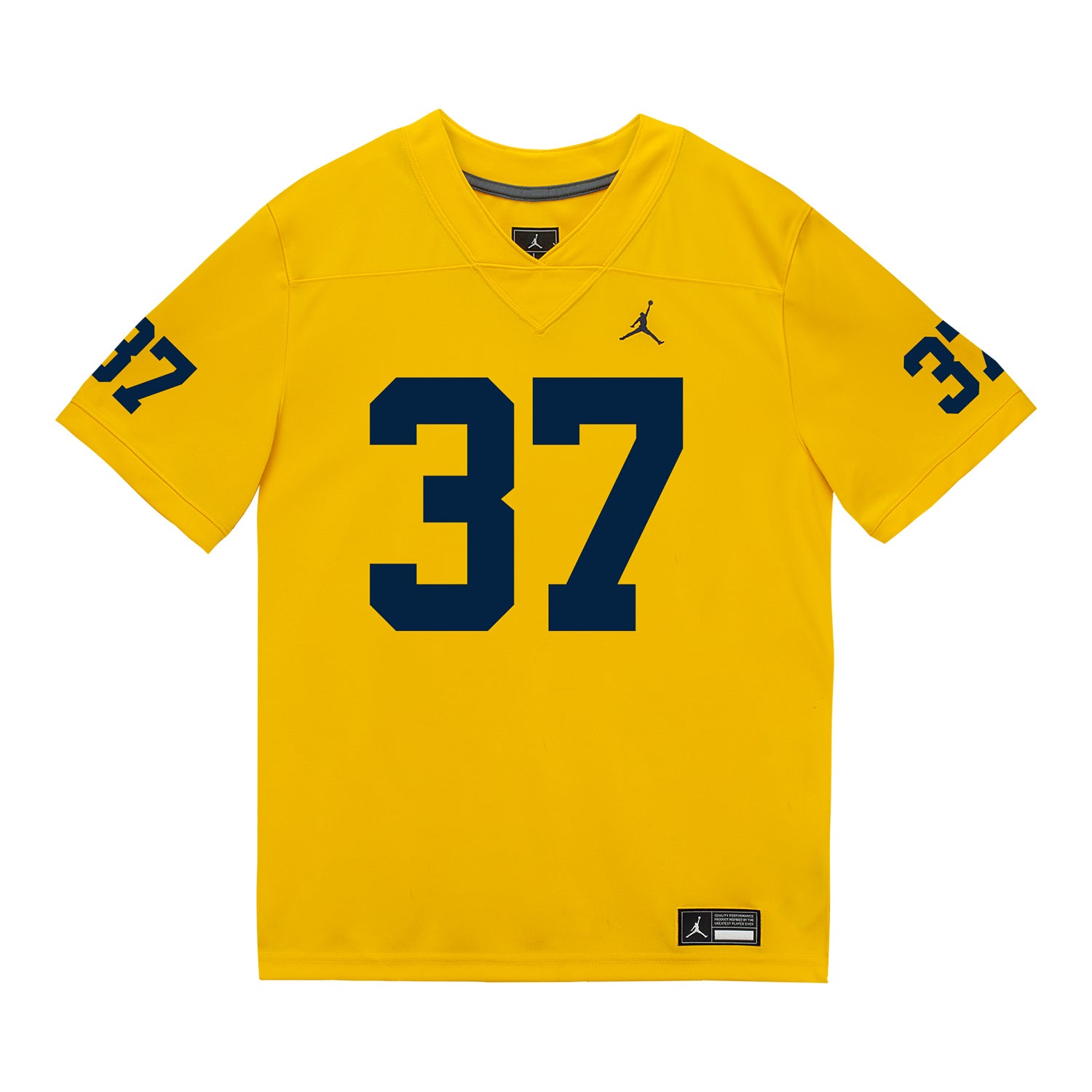 Michigan Wolverines #37 Julius Holly Student Athlete Maize Football Jersey - Front View