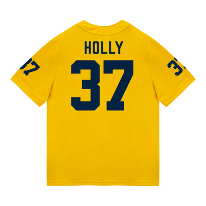 Michigan Wolverines #37 Julius Holly Student Athlete Maize Football Jersey - Back View