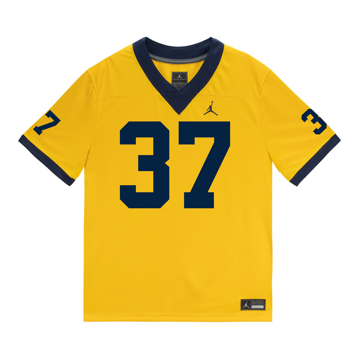 Michigan Wolverines #37 Julius Holly Student Athlete Maize Football Jersey - Front View