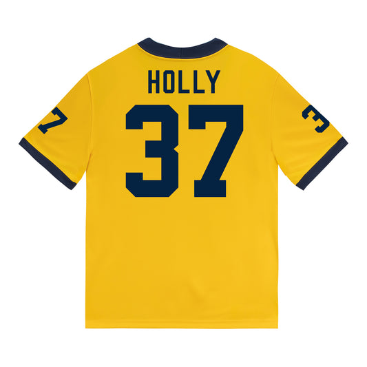 Michigan Wolverines #37 Julius Holly Student Athlete Maize Football Jersey - Back View