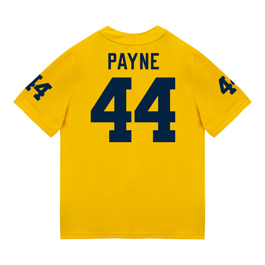 Michigan Wolverines #44 Damon Payne Student Athlete Maize Football Jersey - Back View