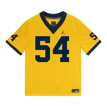 Michigan Wolverines #54 Deyvid Palepale Student Athlete Maize Football Jersey - Front View