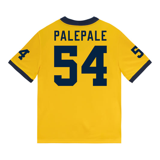 Michigan Wolverines #54 Deyvid Palepale Student Athlete Maize Football Jersey - Back View