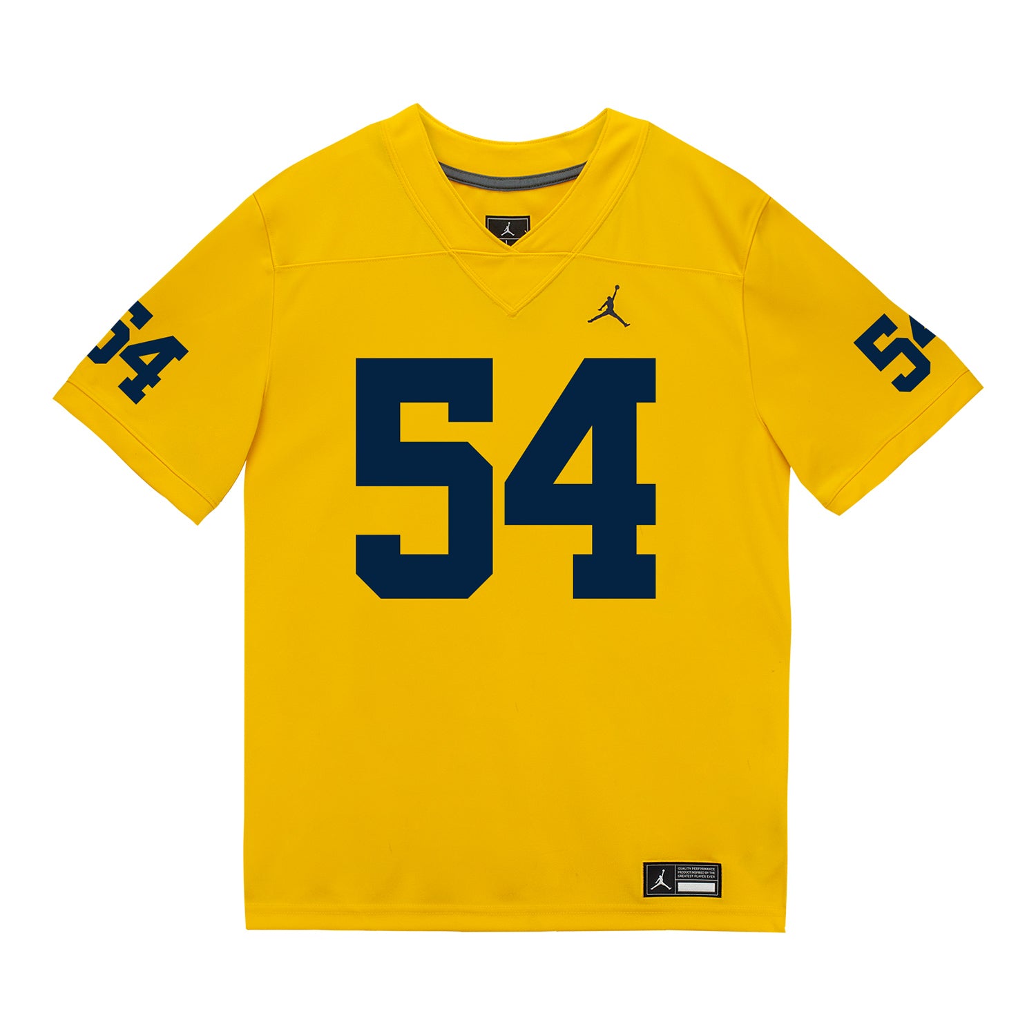 Michigan Wolverines #54 Andrew Sprague Student Athlete Maize Football Jersey - Front View
