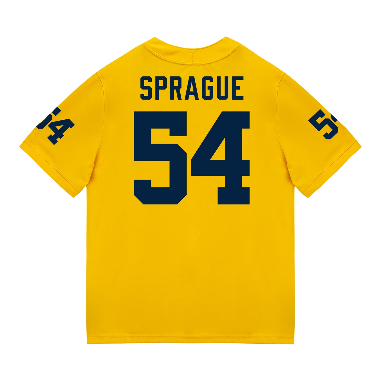Michigan Wolverines #54 Andrew Sprague Student Athlete Maize Football Jersey - Back View
