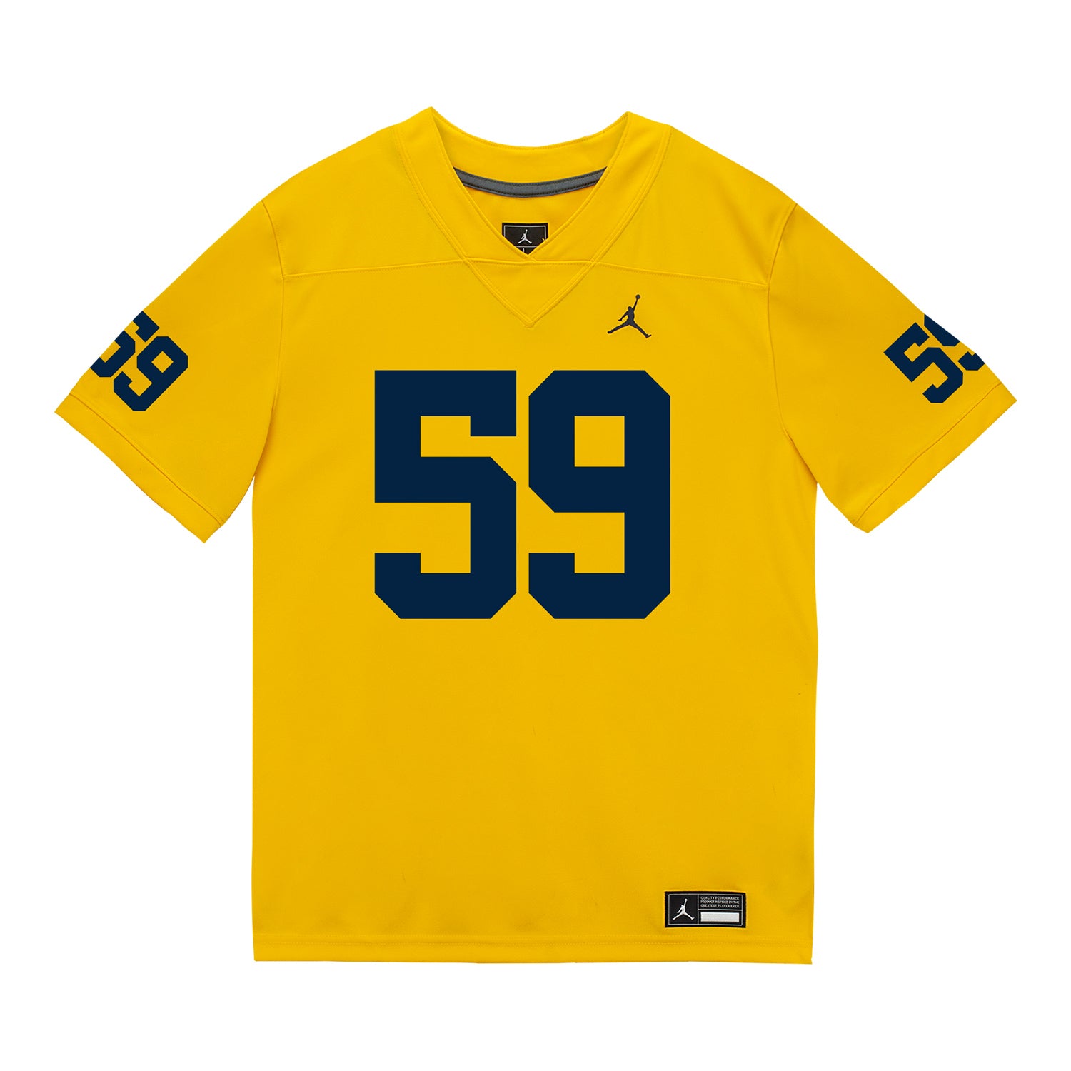 Michigan Wolverines #59 John Weidenbach Student Athlete Maize Football Jersey - Front View