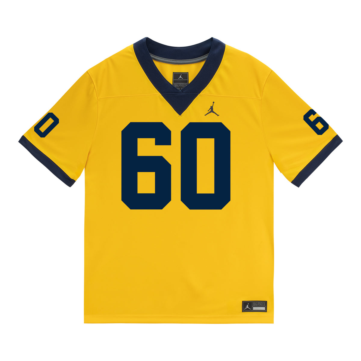 Michigan Wolverines #60 Brooks Bahr Student Athlete Maize Football Jersey - Front View