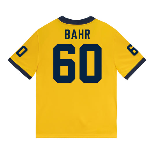 Michigan Wolverines #60 Brooks Bahr Student Athlete Maize Football Jersey - Back View