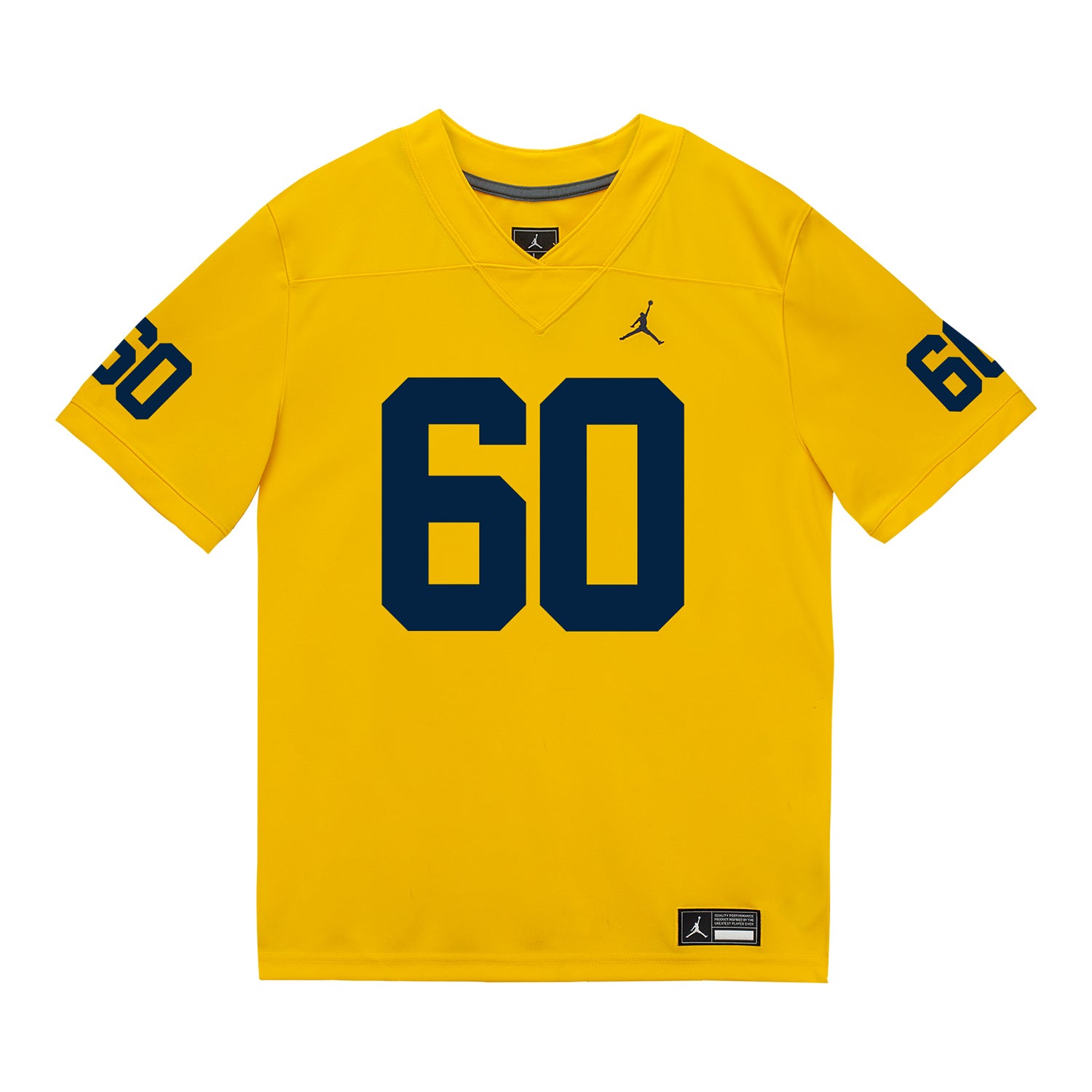 Michigan Wolverines #60 Brooks Bahr Student Athlete Maize Football Jersey - Front View