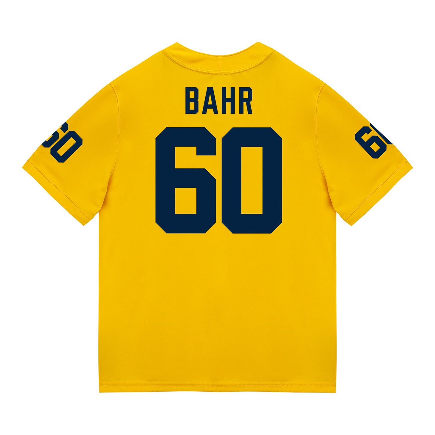 Michigan Wolverines #60 Brooks Bahr Student Athlete Maize Football Jersey - Back View