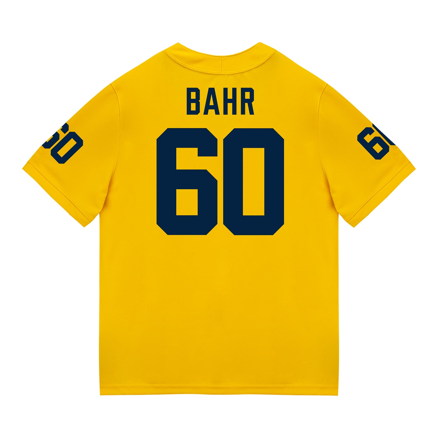 Michigan Wolverines #60 Brooks Bahr Student Athlete Maize Football Jersey - Back View