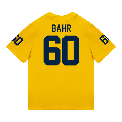 Michigan Wolverines #60 Brooks Bahr Student Athlete Maize Football Jersey - Back View