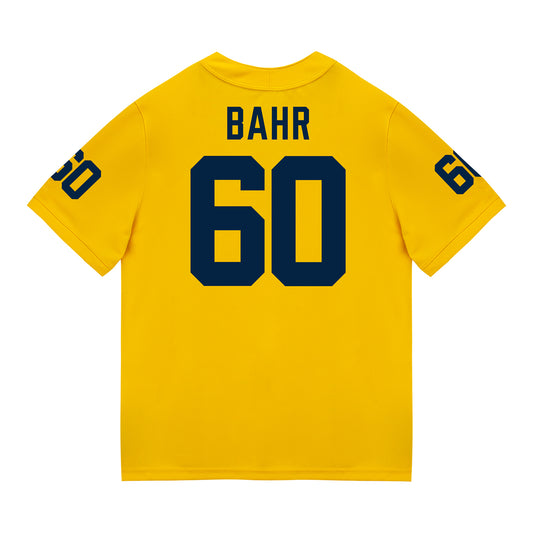 Michigan Wolverines #60 Brooks Bahr Student Athlete Maize Football Jersey - Back View