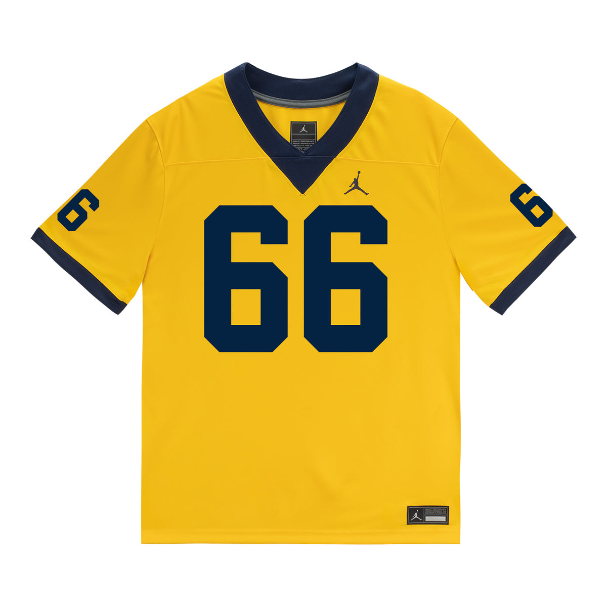 Michigan Wolverines #66 Dan Taraboi Student Athlete Maize Football Jersey - Front View