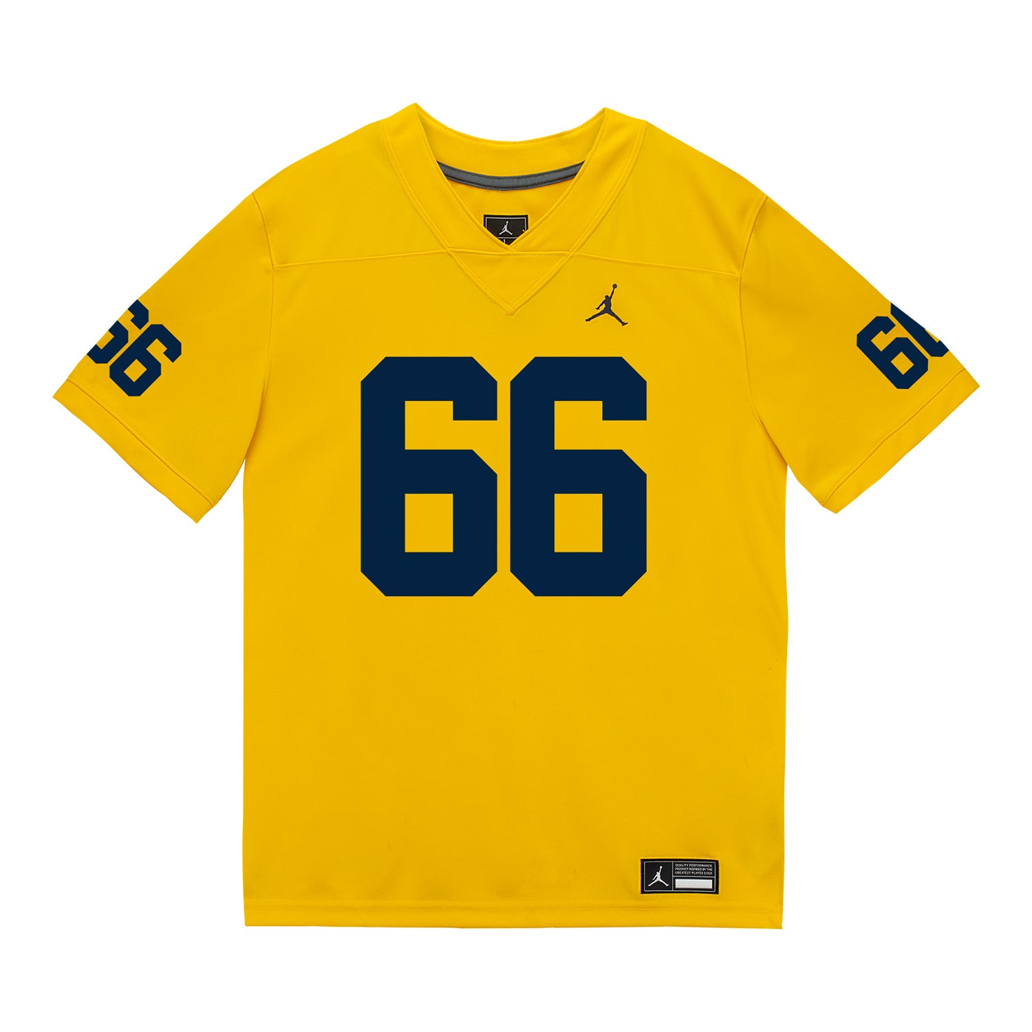 Michigan Wolverines #66 Dan Taraboi Student Athlete Maize Football Jersey - Front View