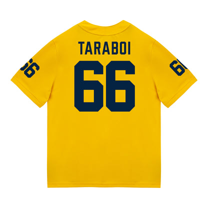 Michigan Wolverines #66 Dan Taraboi Student Athlete Maize Football Jersey - Back View