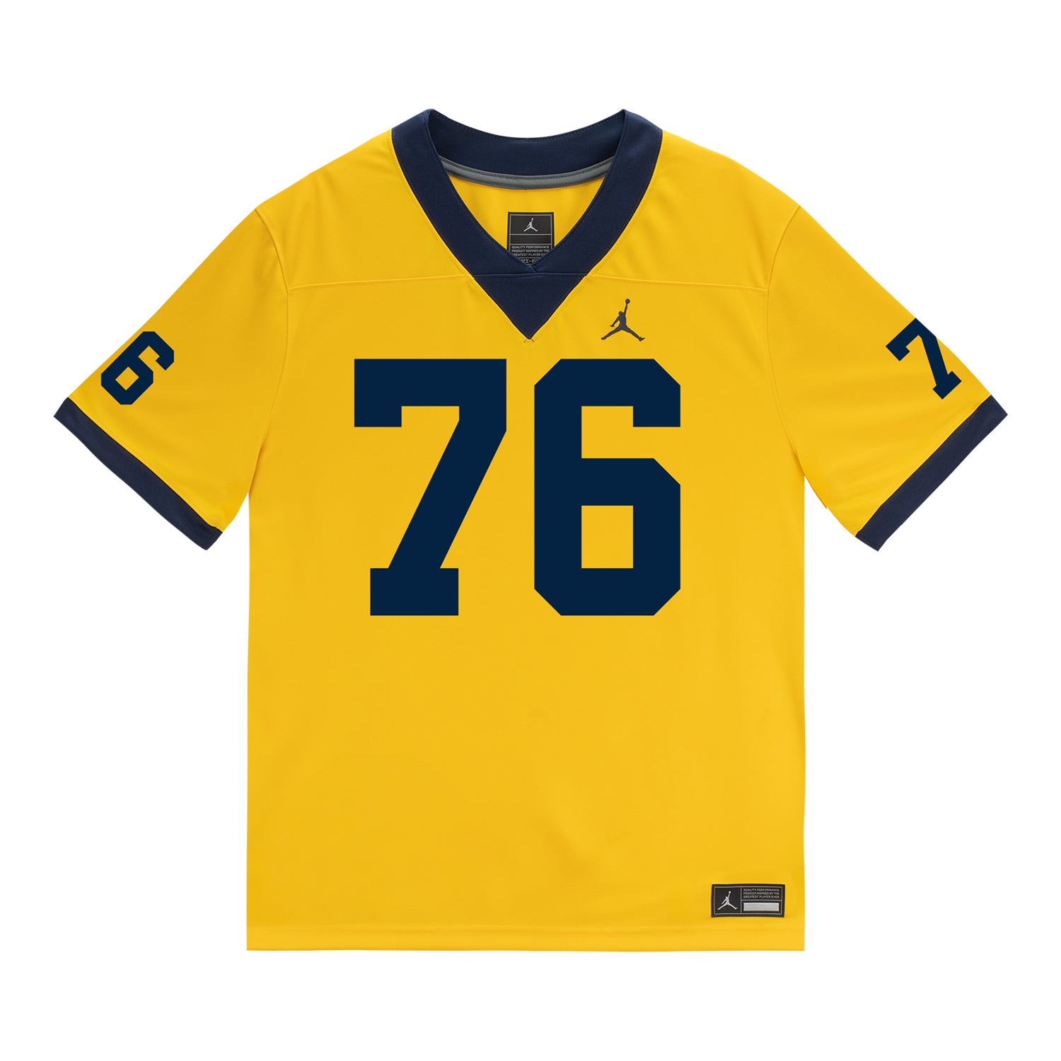 Michigan Wolverines #76 Manuel Beigel Student Athlete Maize