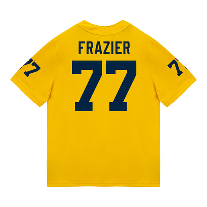 Michigan Wolverines #77 Blake Frazier Student Athlete Maize Football Jersey - Back View