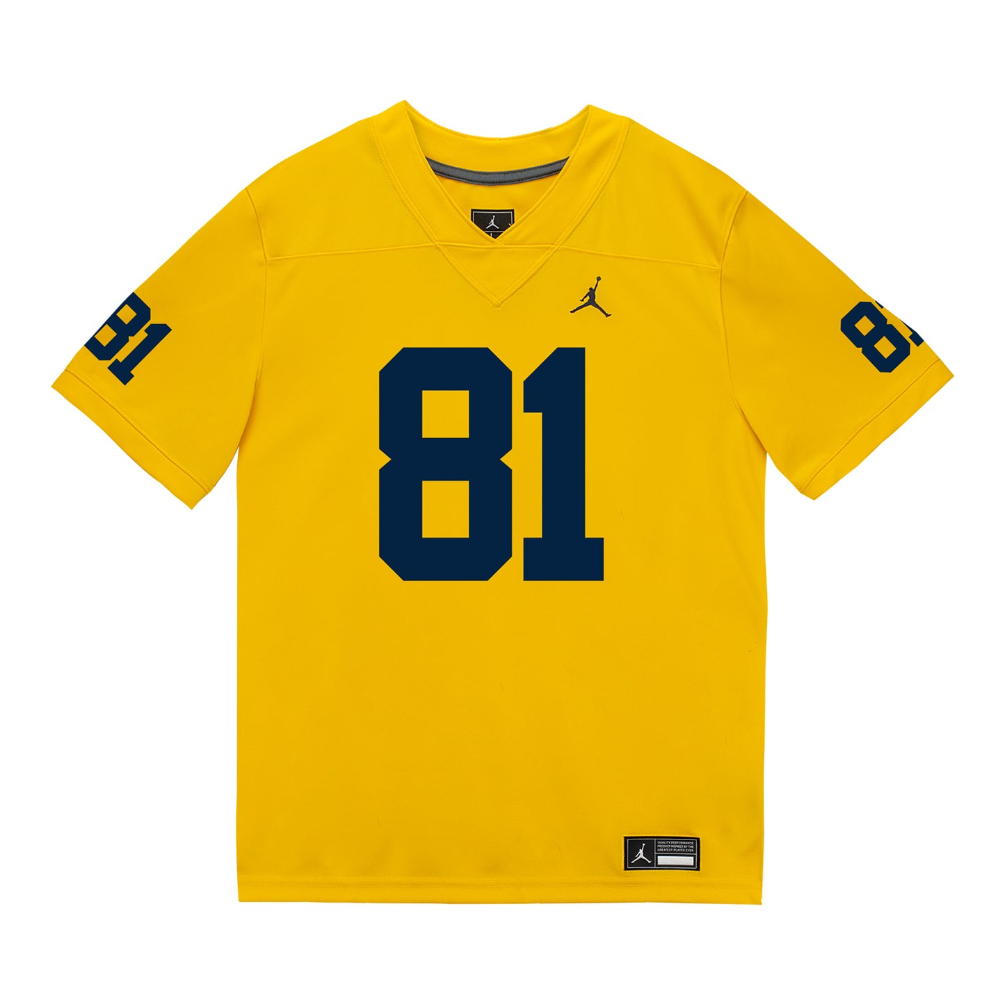 Michigan Wolverines #81 Peyton O'Leary Student Athlete Maize Football Jersey - Front View