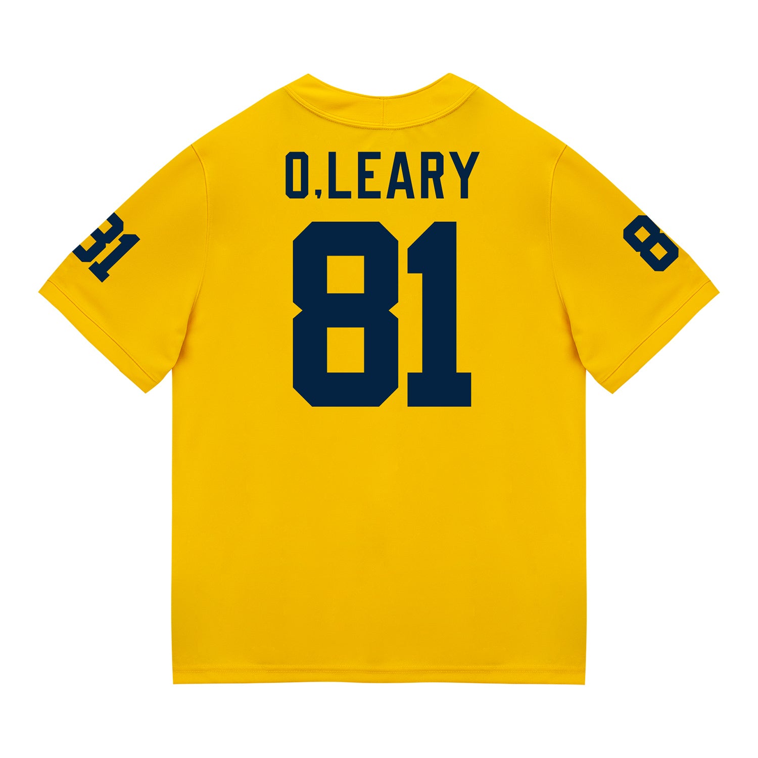 Michigan Wolverines #81 Peyton O'Leary Student Athlete Maize Football Jersey - Back View