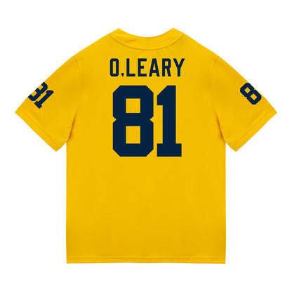 Michigan Wolverines #81 Peyton O'Leary Student Athlete Maize Football Jersey - Back View