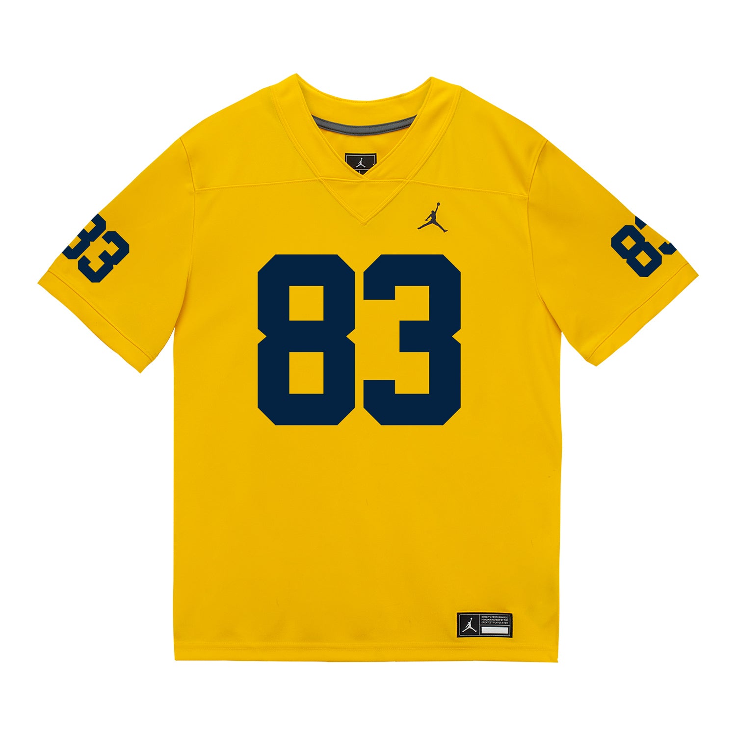 Michigan Wolverines #83 Zack Marshall Student Athlete Maize Football Jersey - Front View