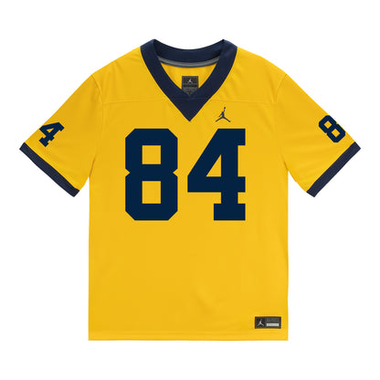 Michigan Wolverines #84 Jacob Washington Student Athlete Maize Football Jersey - Front View