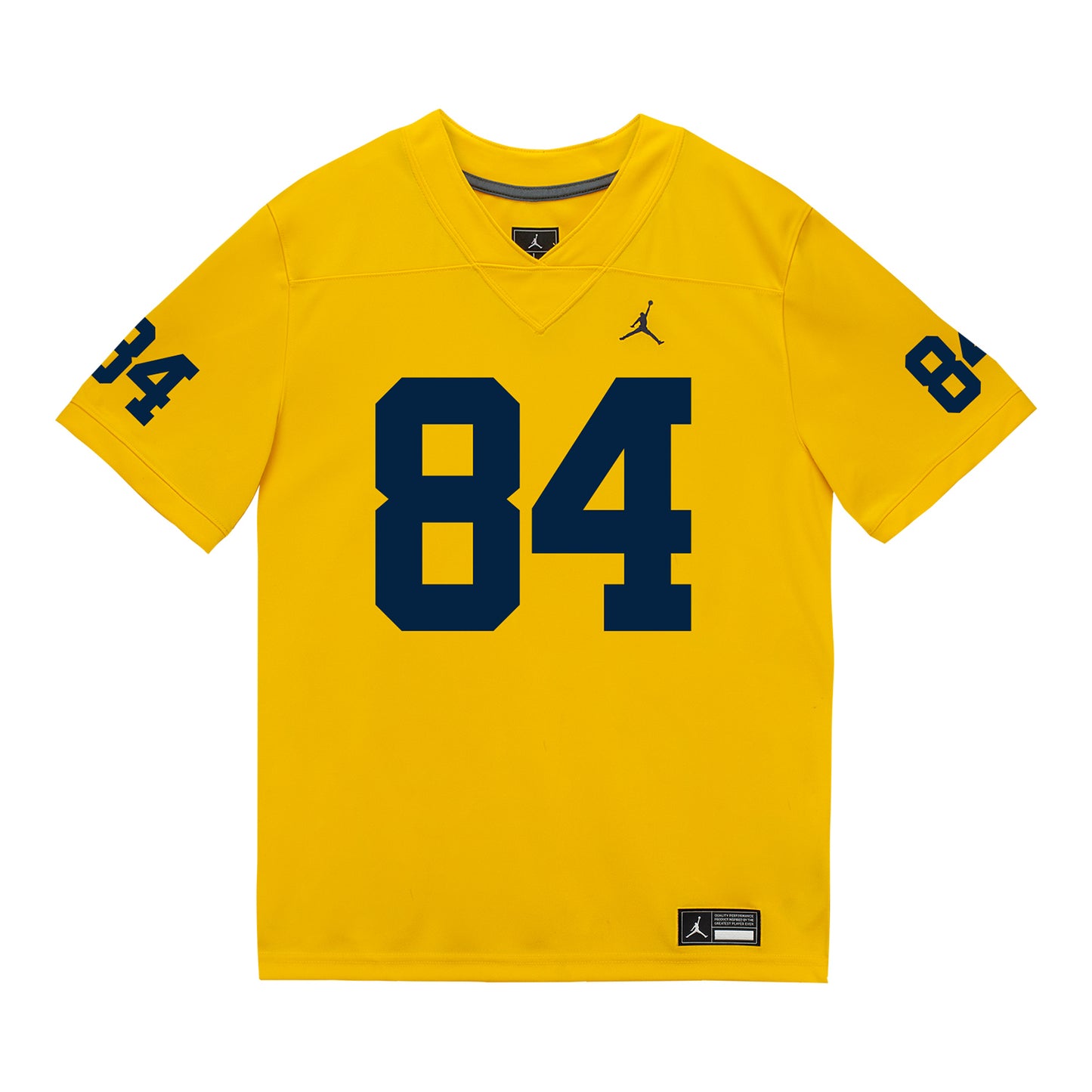 Michigan Wolverines #84 Jacob Washington Student Athlete Maize Football Jersey - Front View