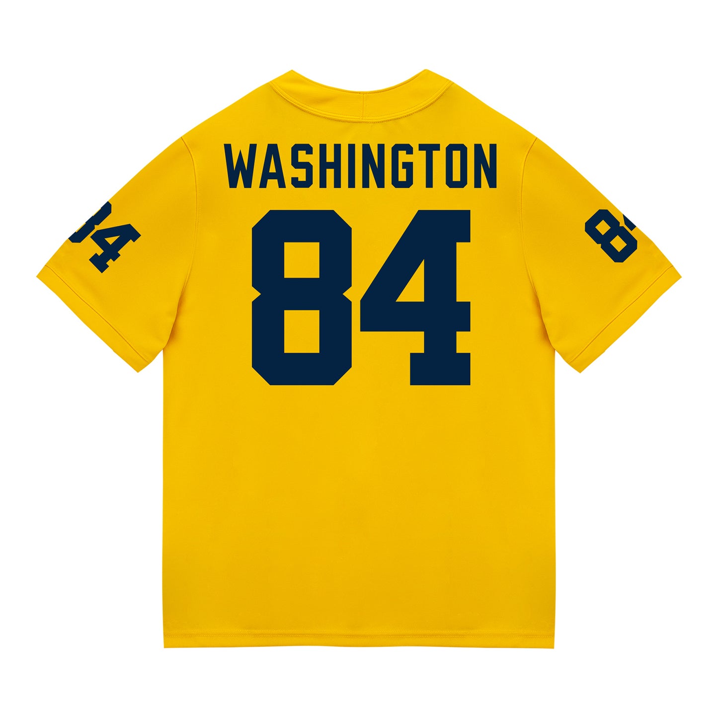 Michigan Wolverines #84 Jacob Washington Student Athlete Maize Football Jersey - Back View