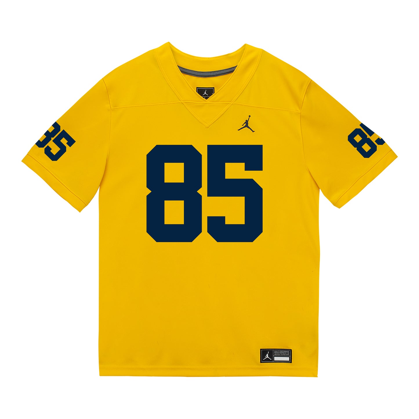 Michigan Wolverines #85 Logan Forbes Student Athlete Maize Football Jersey - Front View