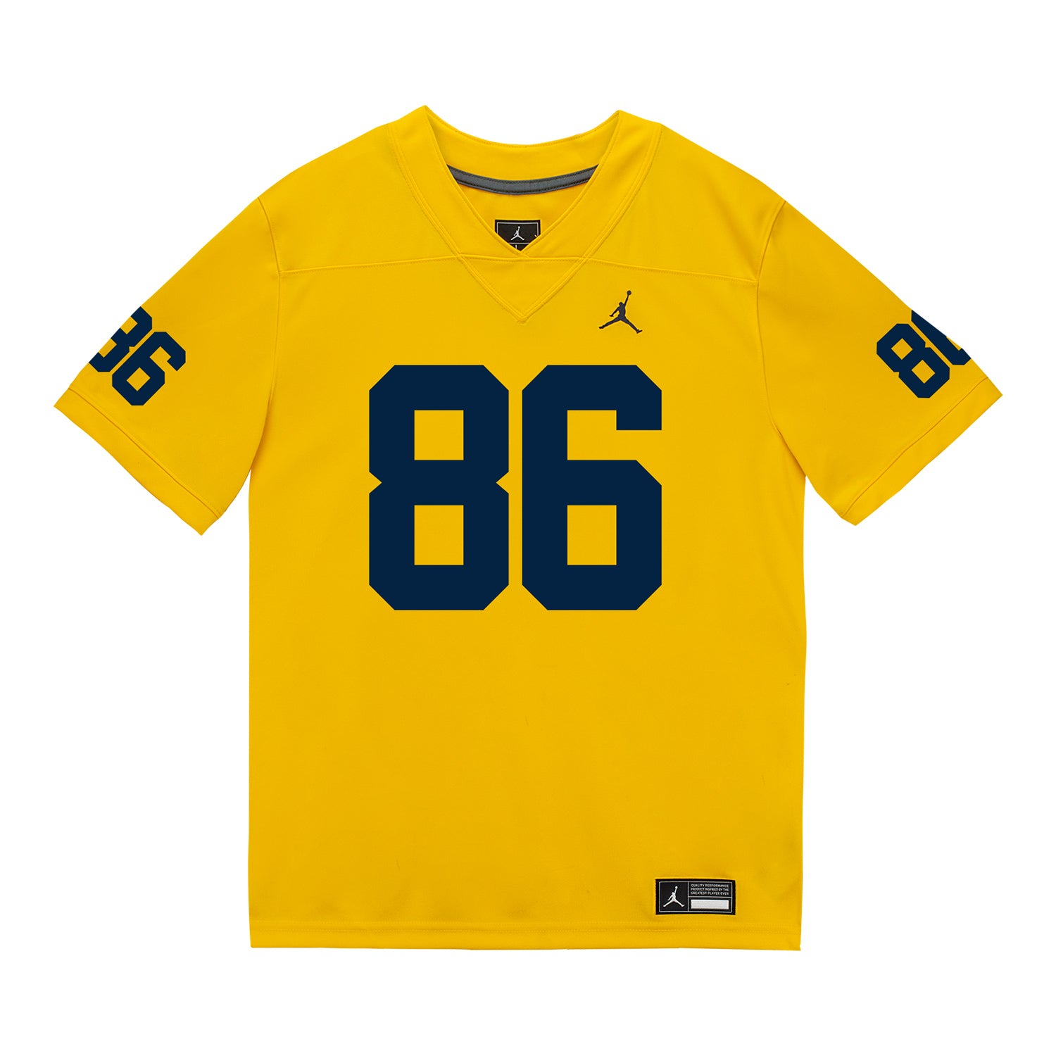 Michigan Wolverines #86 Brady Prieskorn Student Athlete Maize Football Jersey - Front View