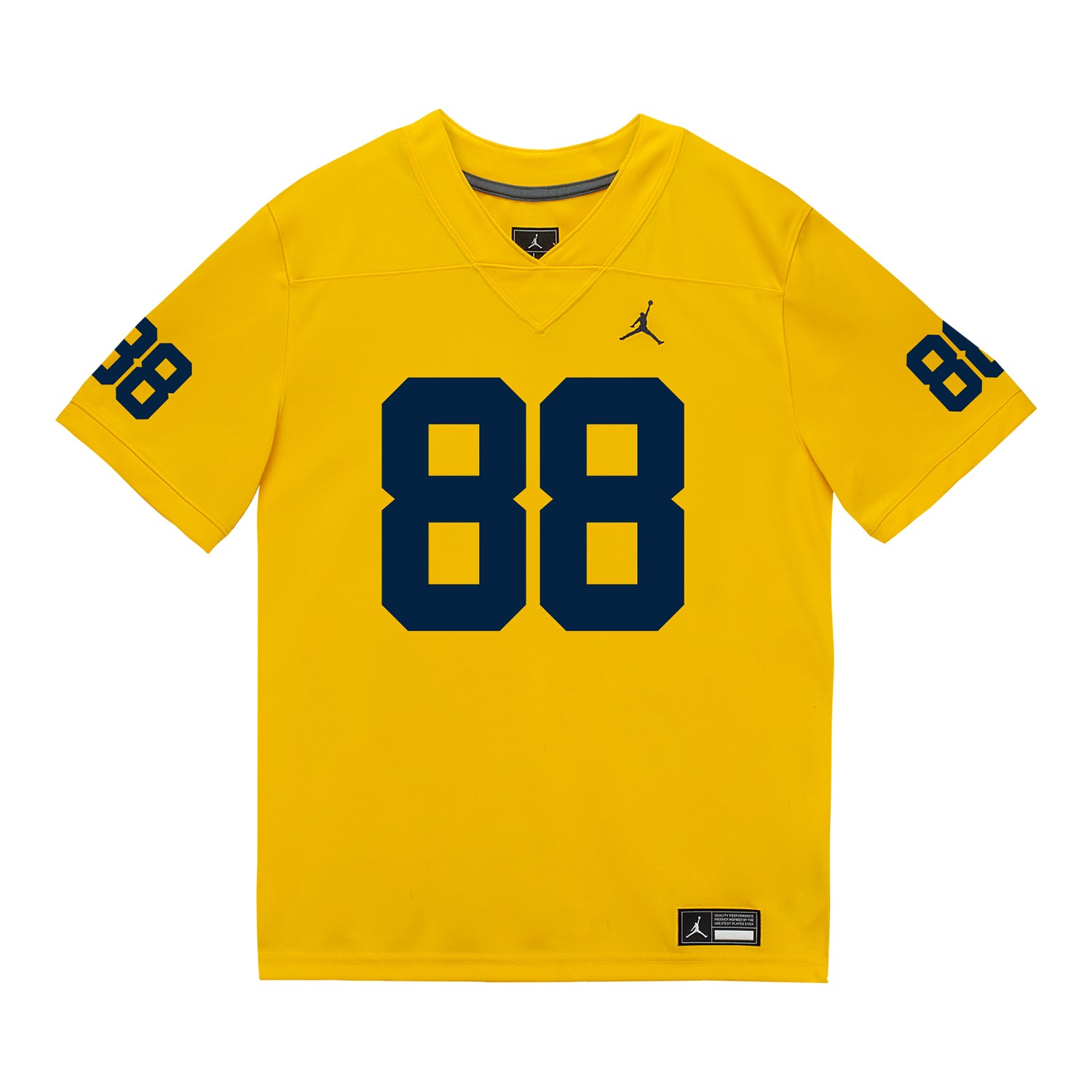 Michigan Wolverines #88 Lugard Edokpayi Student Athlete Maize Football Jersey - Front View