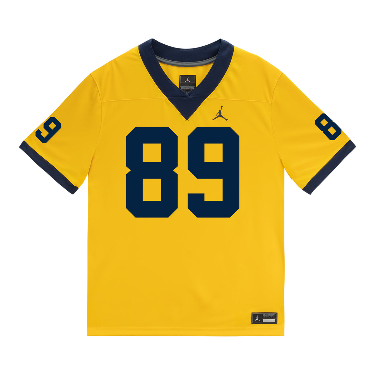 Michigan Wolverines #89 Kaleb Schlecht Student Athlete Maize Football Jersey - Front View