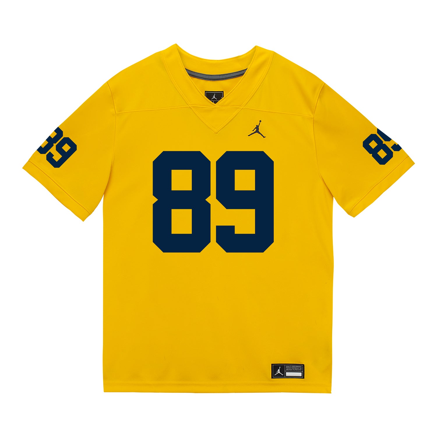 Michigan Wolverines #89 Kaleb Schlecht Student Athlete Maize Football Jersey - Front View