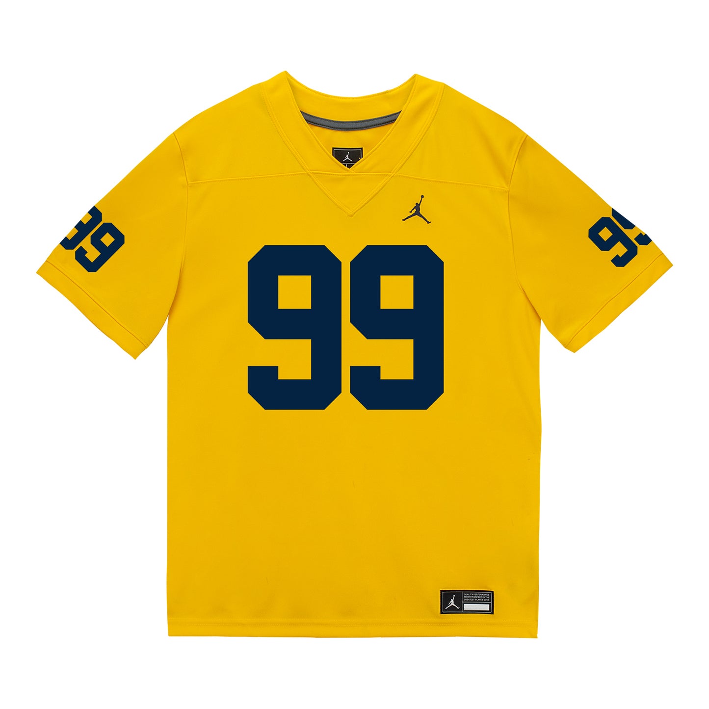 Michigan Wolverines #99 Bobby Kanka Student Athlete Maize Football Jersey - Front View