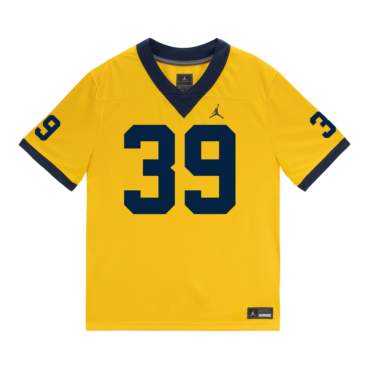 Michigan Wolverines #39 Max Reyes Student Athlete Maize Football Jersey - Front View