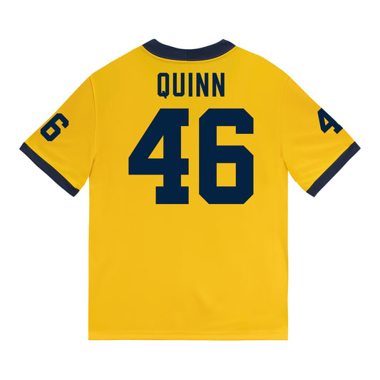 Michigan Wolverines #46 Crandall Quinn Student Athlete Maize Football Jersey - Back View