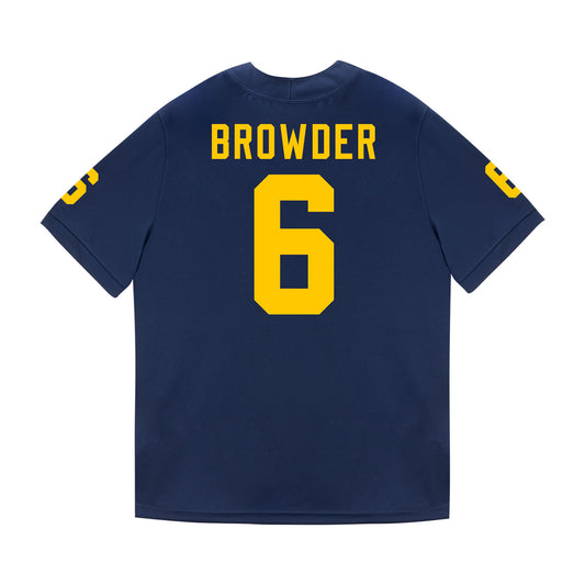 Michigan Wolverines #6 Jamar Browder Student Athlete Blue Football Jersey - Back View