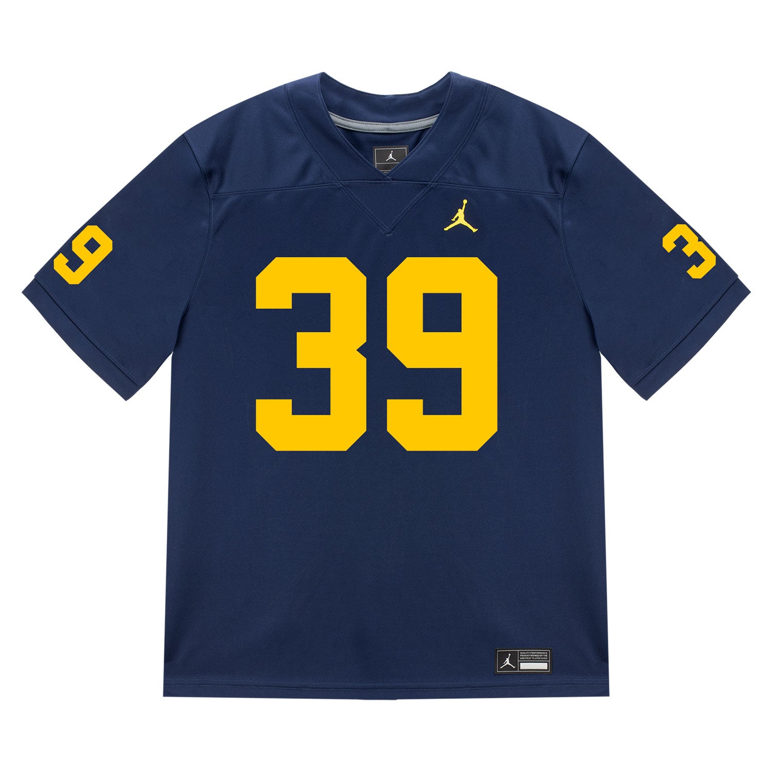Michigan Wolverines #39 Max Reyes Student Athlete Blue Football Jersey - Front View